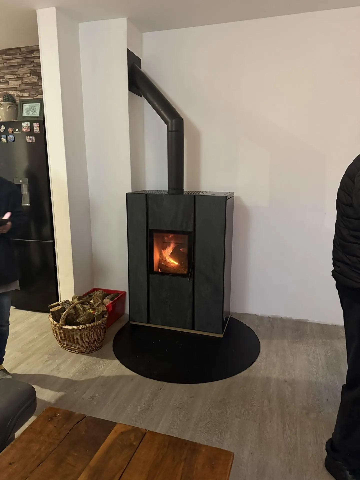 Poêle mixte bois et granulés installé à Saint-Marcel