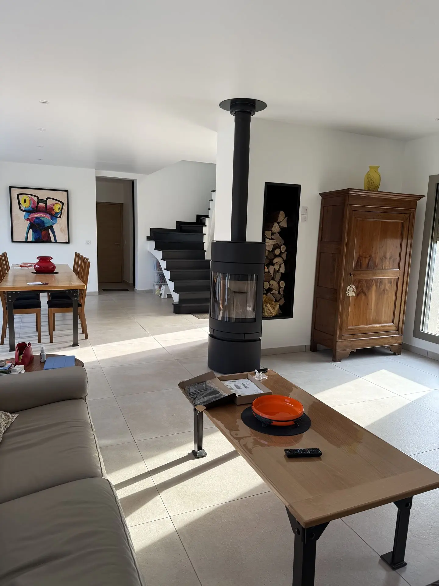 Poêle à bois Skantherm installé à Chagny